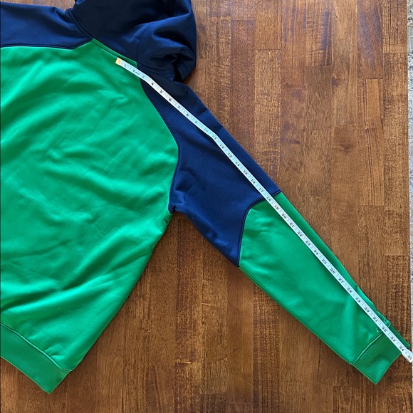 Notre Dame Fight Irish Under Armour Fan Hoodie, men’s Size L, Green/Navy Blue. - Picture 5 of 7